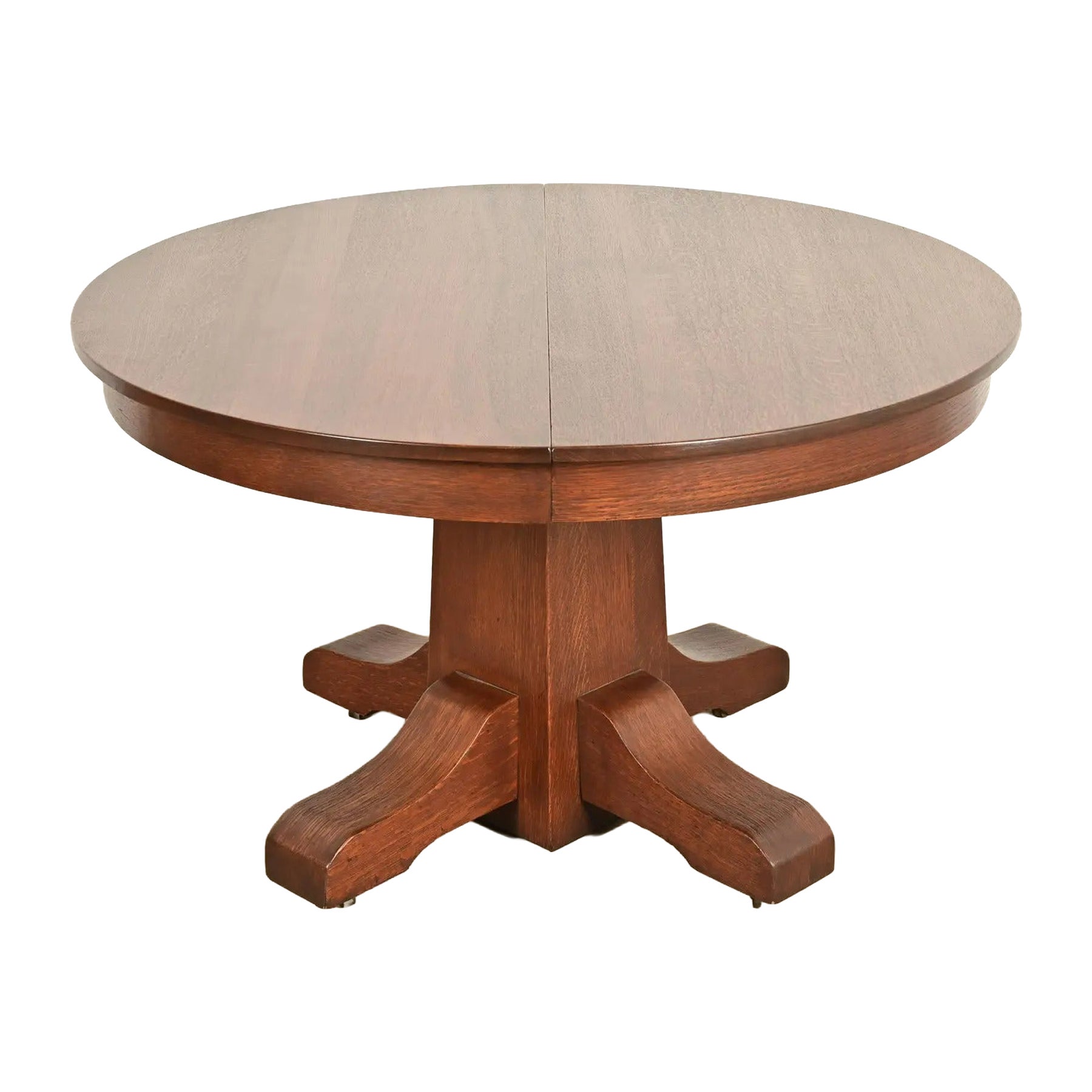 Mesa de Comedor con Pedestal Estilo Stickley Brothers Antique Mission Oak Arts & Crafts