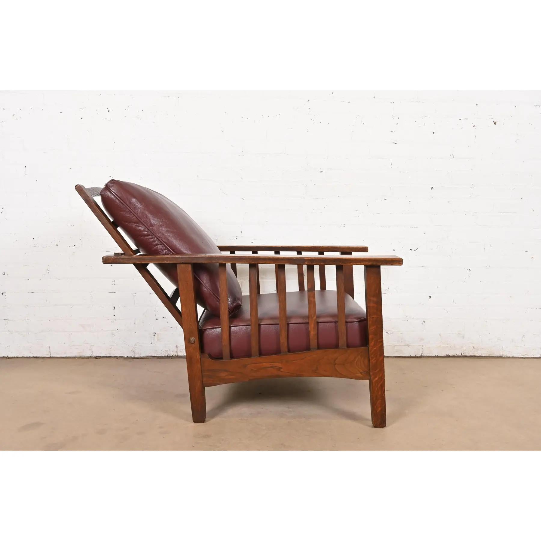 Chaise longue inclinable Stickley Brothers Style Antique Mission Arts & Craft Oak en vente 4