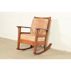 Stickley Brothers Style Antique Mission Oak Arts & Crafts Rocking Chair