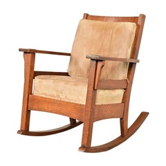Stickley Brothers Style Antique Mission Oak Arts & Crafts Rocking Chair