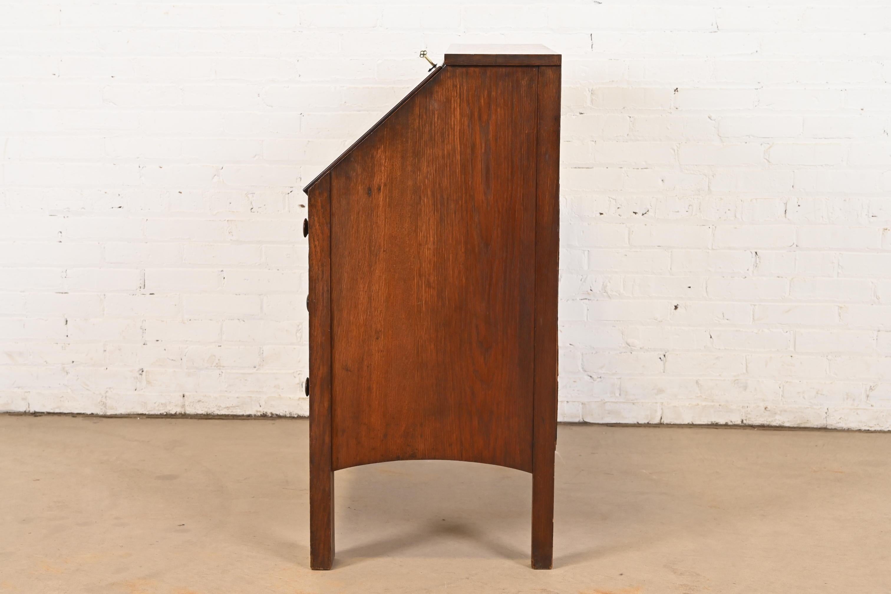 Stickley Brothers Stil Antike Mission Arts & Crafts Eiche Sekretär Schreibtisch im Angebot 3