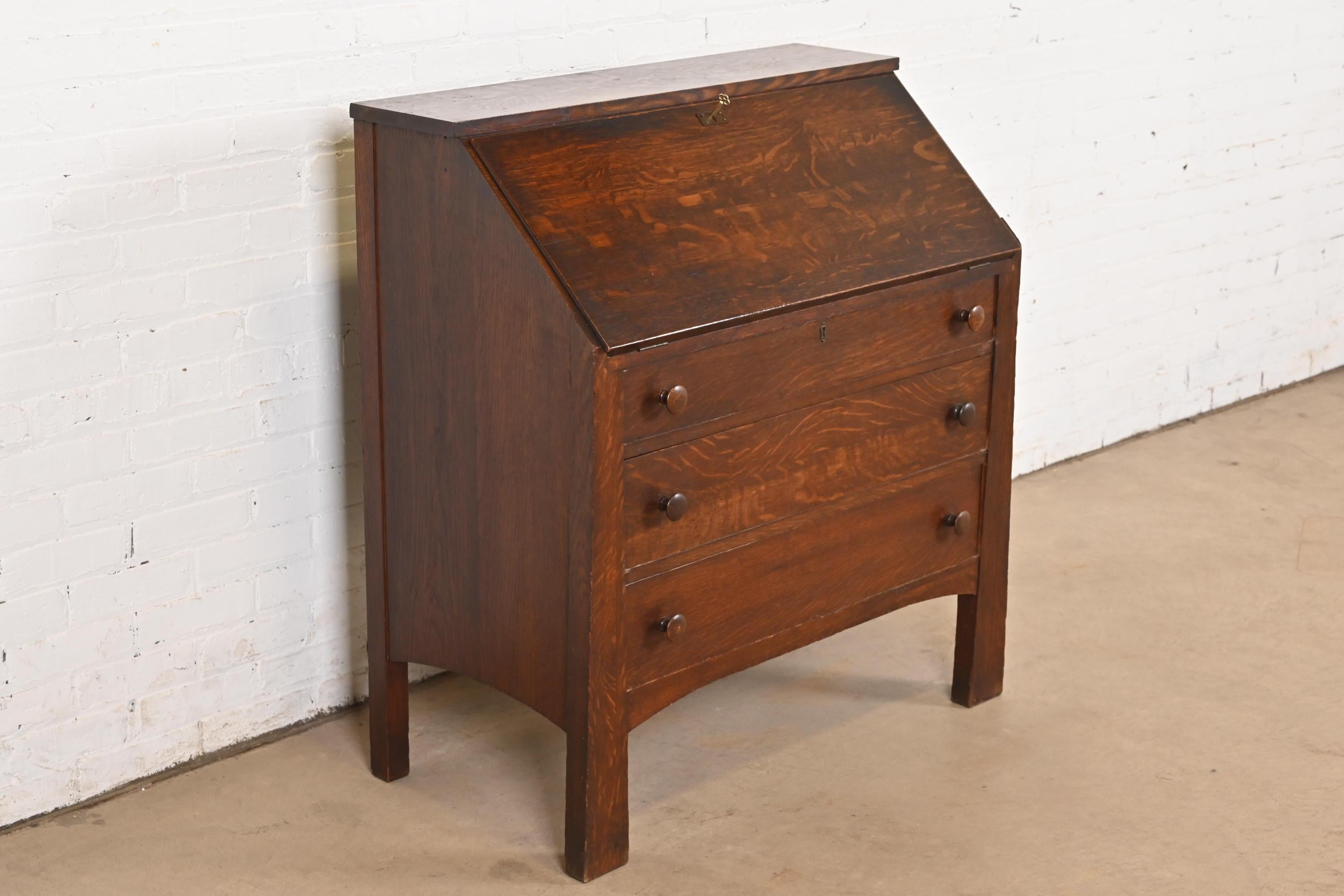 Stickley Brothers Stil Antike Mission Arts & Crafts Eiche Sekretär Schreibtisch im Zustand „Gut“ im Angebot in South Bend, IN