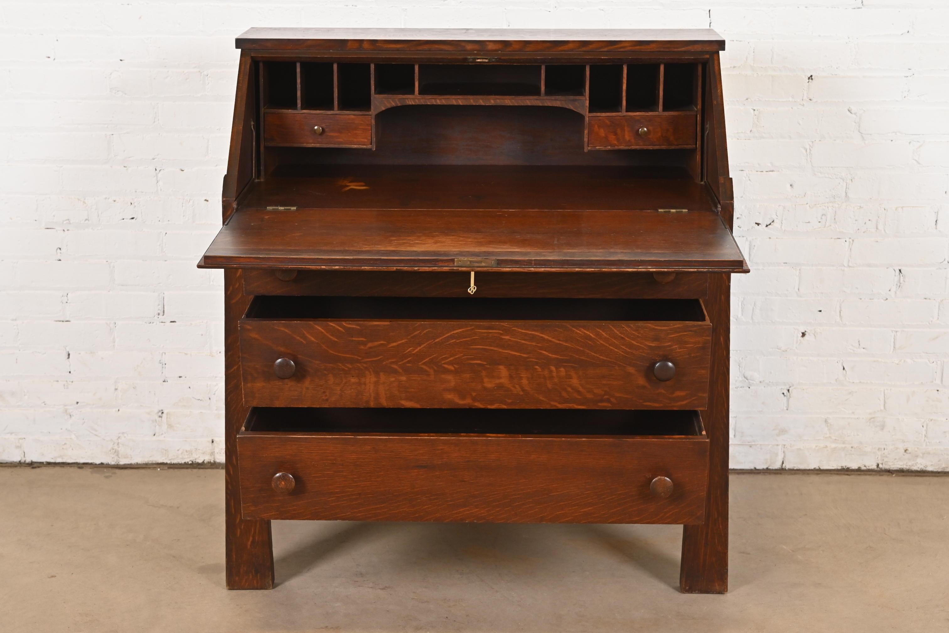 Stickley Brothers Stil Antike Mission Arts & Crafts Eiche Sekretär Schreibtisch (20. Jahrhundert) im Angebot