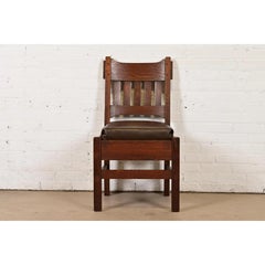 Stickley Brothers Style Antique Mission Oak Arts & Crafts Side Chair