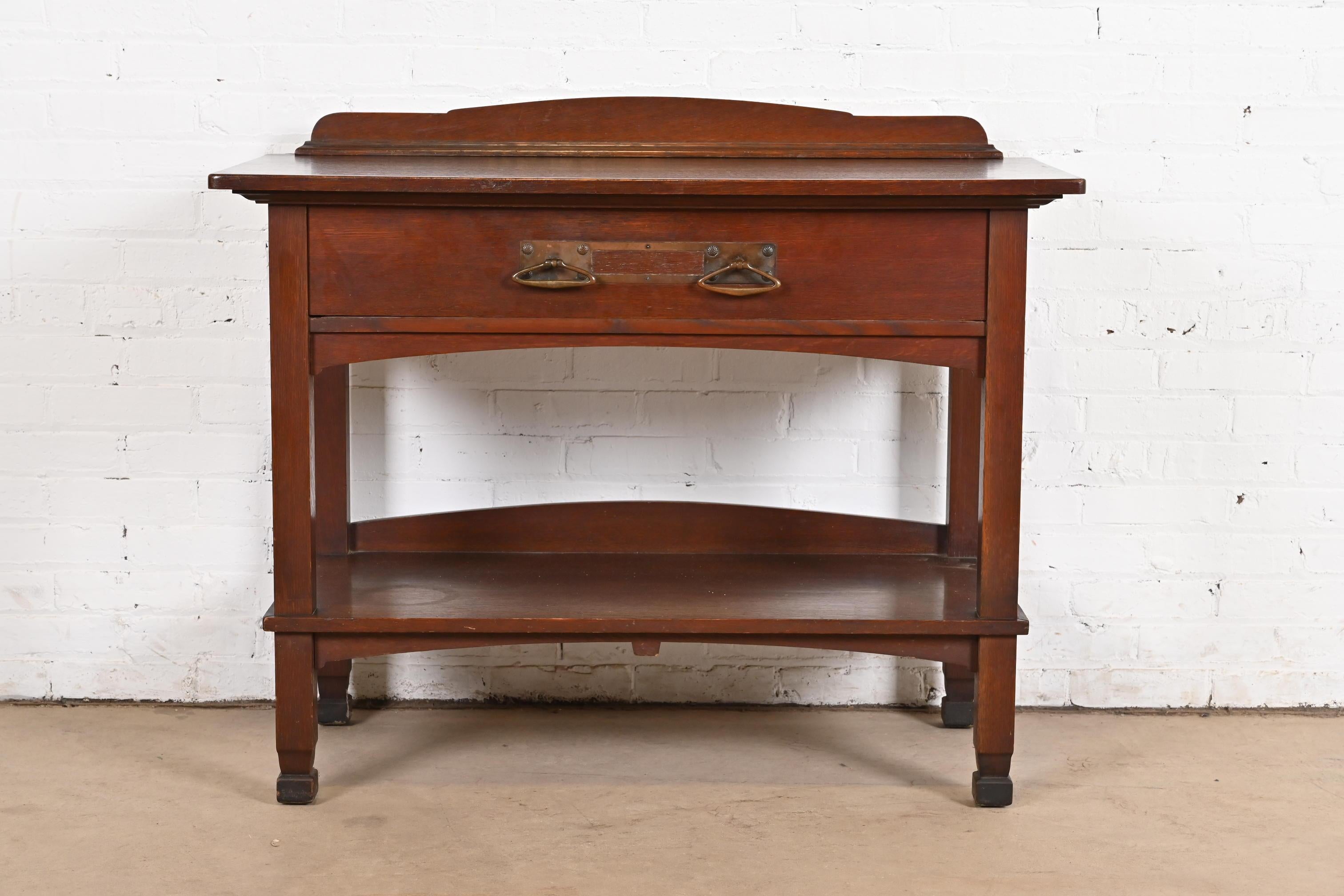 Aparador aparador de roble Mission Arts & Crafts antiguo estilo Stickley Brothers Artes y manualidades en venta