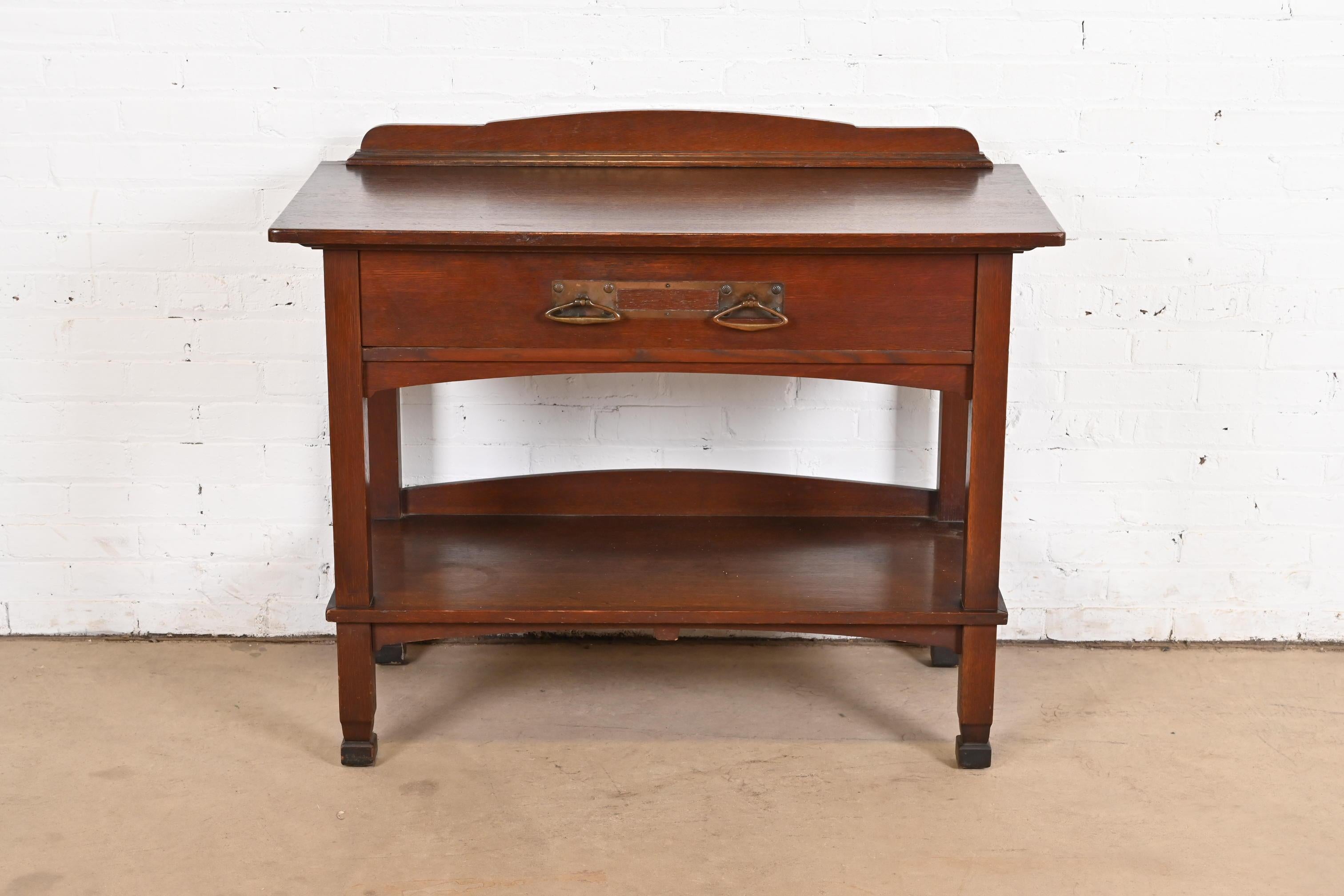 Aparador aparador de roble Mission Arts & Crafts antiguo estilo Stickley Brothers Estadounidense en venta