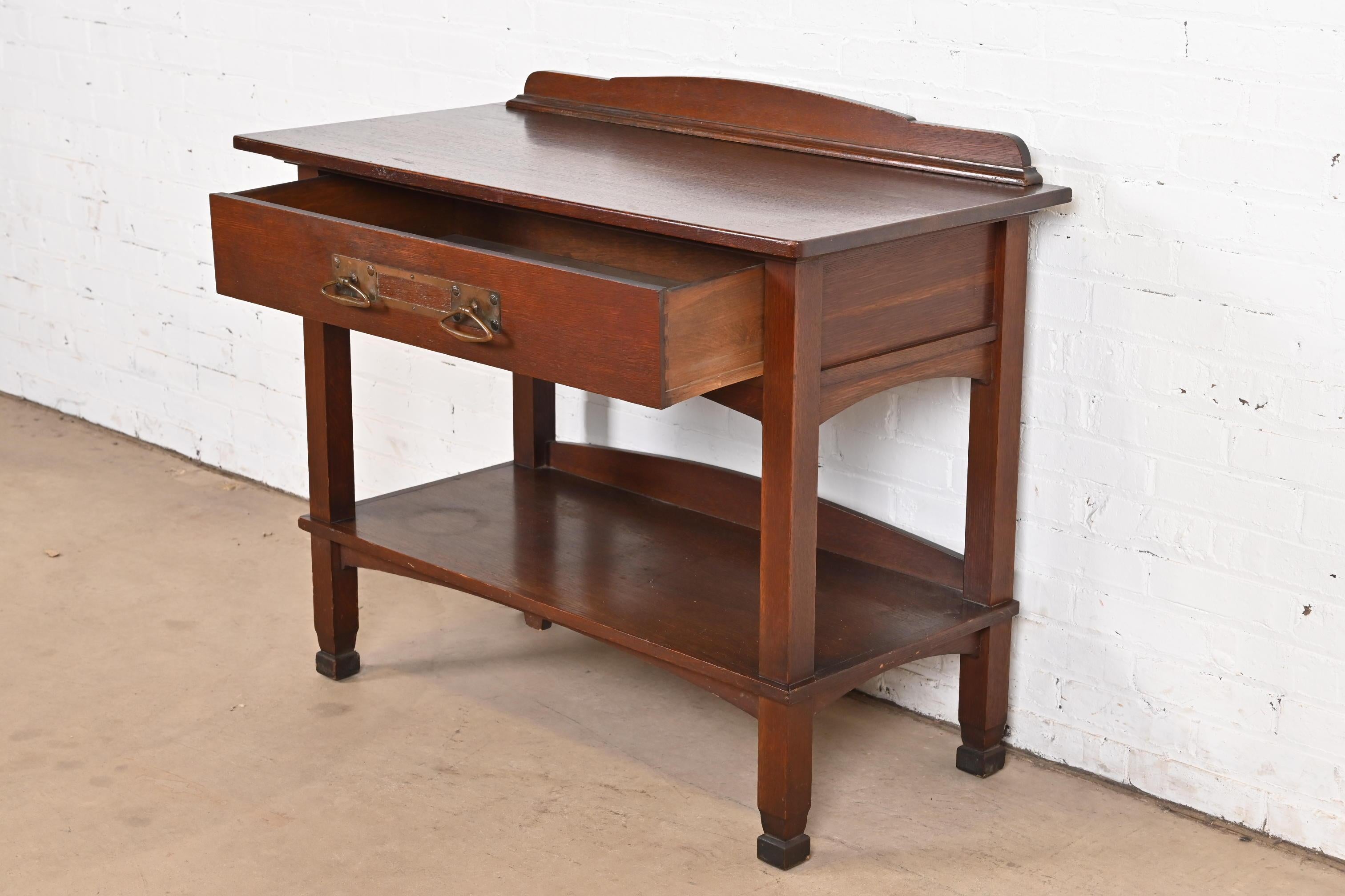 Aparador aparador de roble Mission Arts & Crafts antiguo estilo Stickley Brothers Cobre en venta