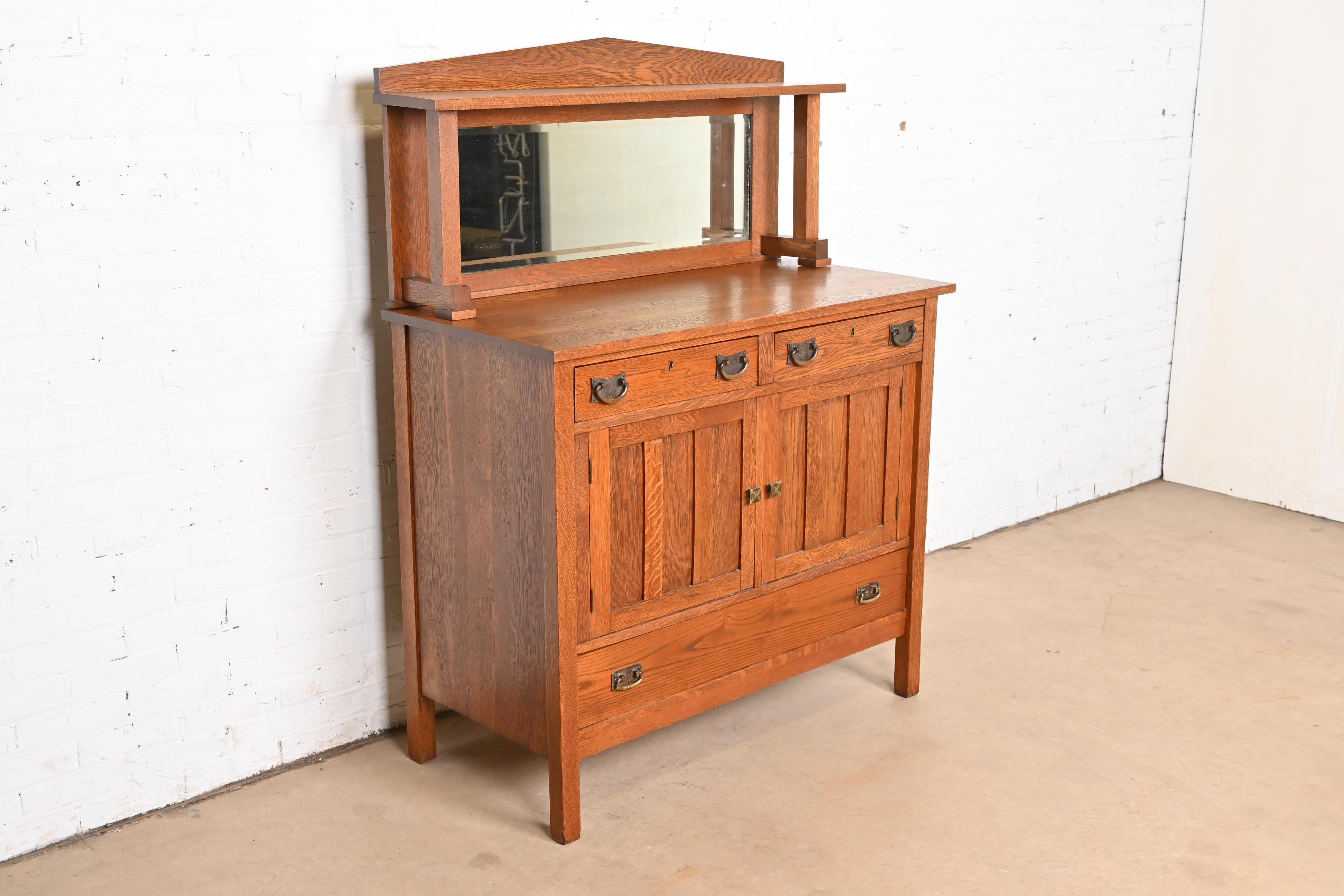 Arts and Crafts Credenza Stickley Brothers stile Mission Antiques Arts & Crafts in vendita