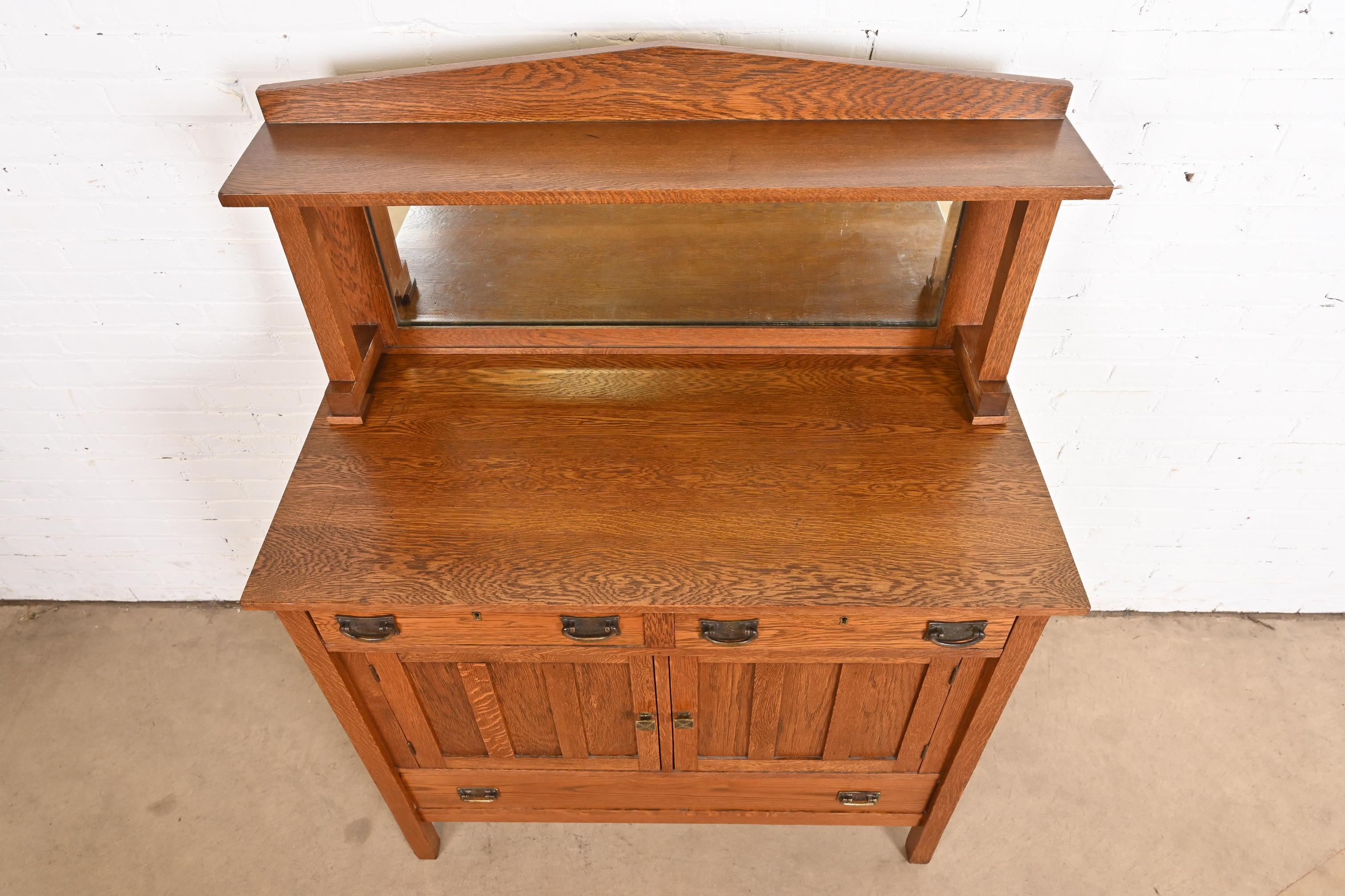Credenza Stickley Brothers stile Mission Antiques Arts & Crafts in vendita 1