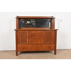 Stickley Brothers Style Antique Mission Oak Arts & Crafts Sideboard or Cabinet