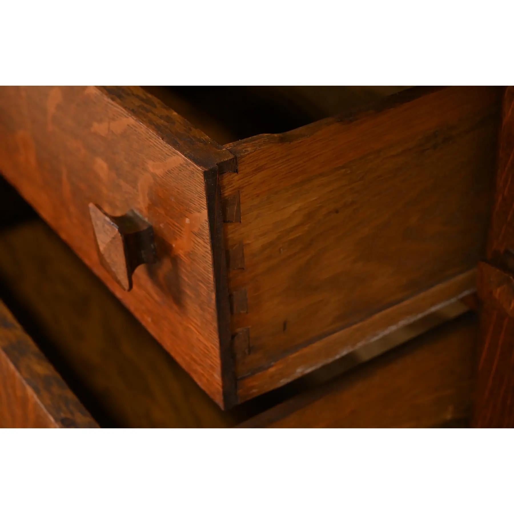 Mirror Stickley Brothers Style Antique Mission Oak Arts & Crafts Sideboard or Cabinet For Sale