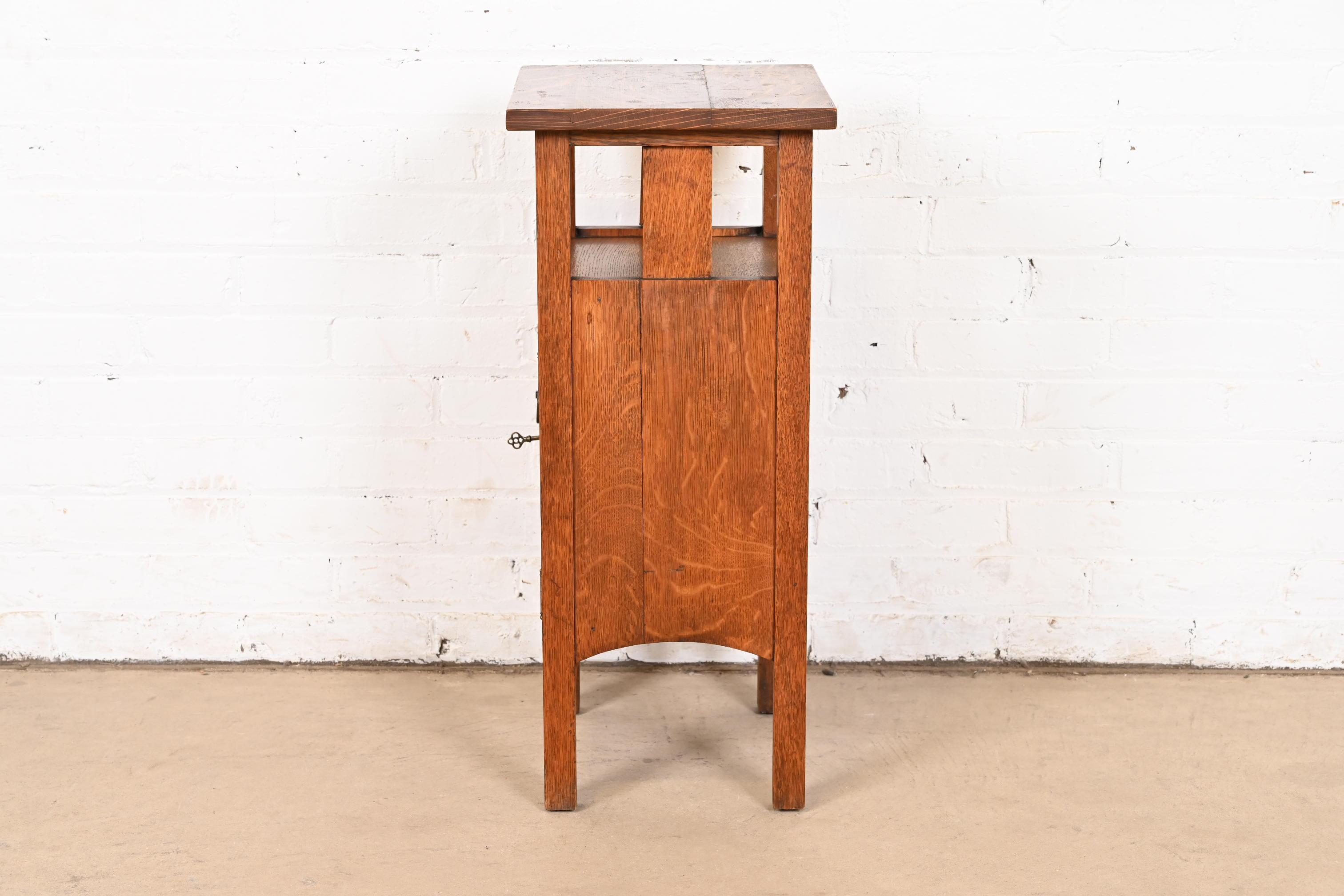 Smoking Stand Estilo Stickley Brothers Antiguo Mission Oak Arts & Crafts 4
