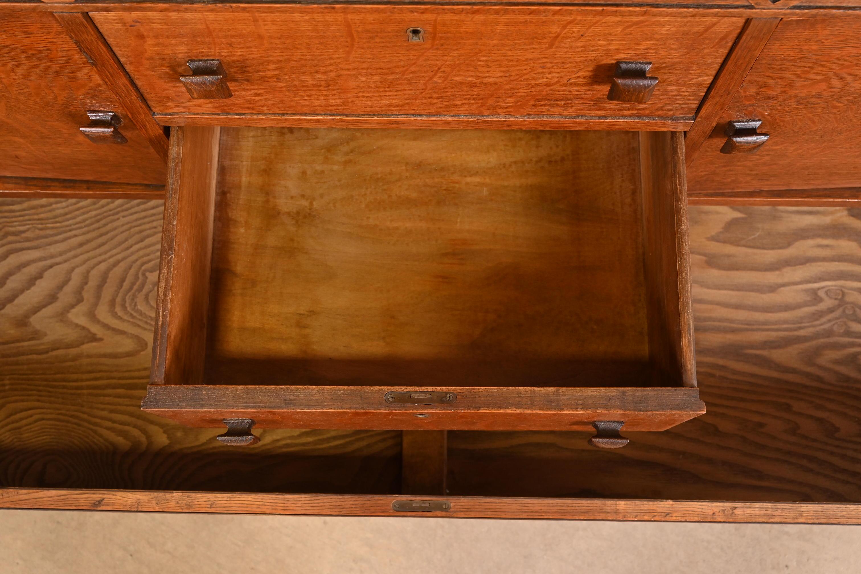 Stickley Brothers Style Antique Mission Tiger Oak Arts & Crafts Sideboard For Sale 2