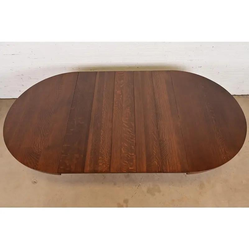 Table de salle à manger à rallonge de style Arts & Crafts de Stickley Brothers, récemment repeinte en vente 3