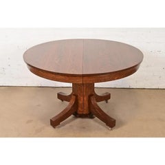 Stickley Brothers Style Arts & Crafts Extension Dining Table, Newly Refinished
