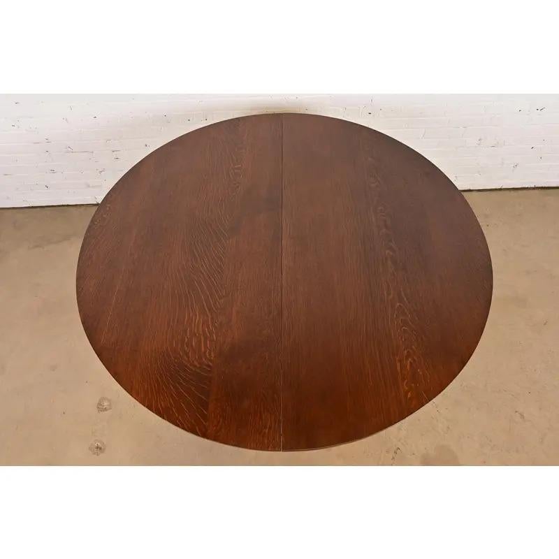 20ième siècle Table de salle à manger à rallonge de style Arts & Crafts de Stickley Brothers, récemment repeinte en vente
