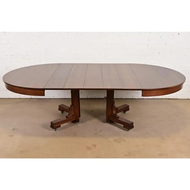 Table de salle à manger à rallonge de style Arts & Crafts de Stickley Brothers, récemment repeinte en vente 1