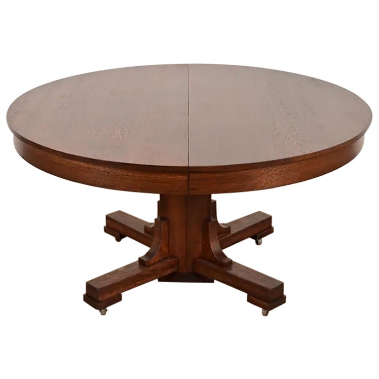 Mesa de Comedor Extensible Estilo Arts & Crafts Stickley Brothers, Recién Acabada