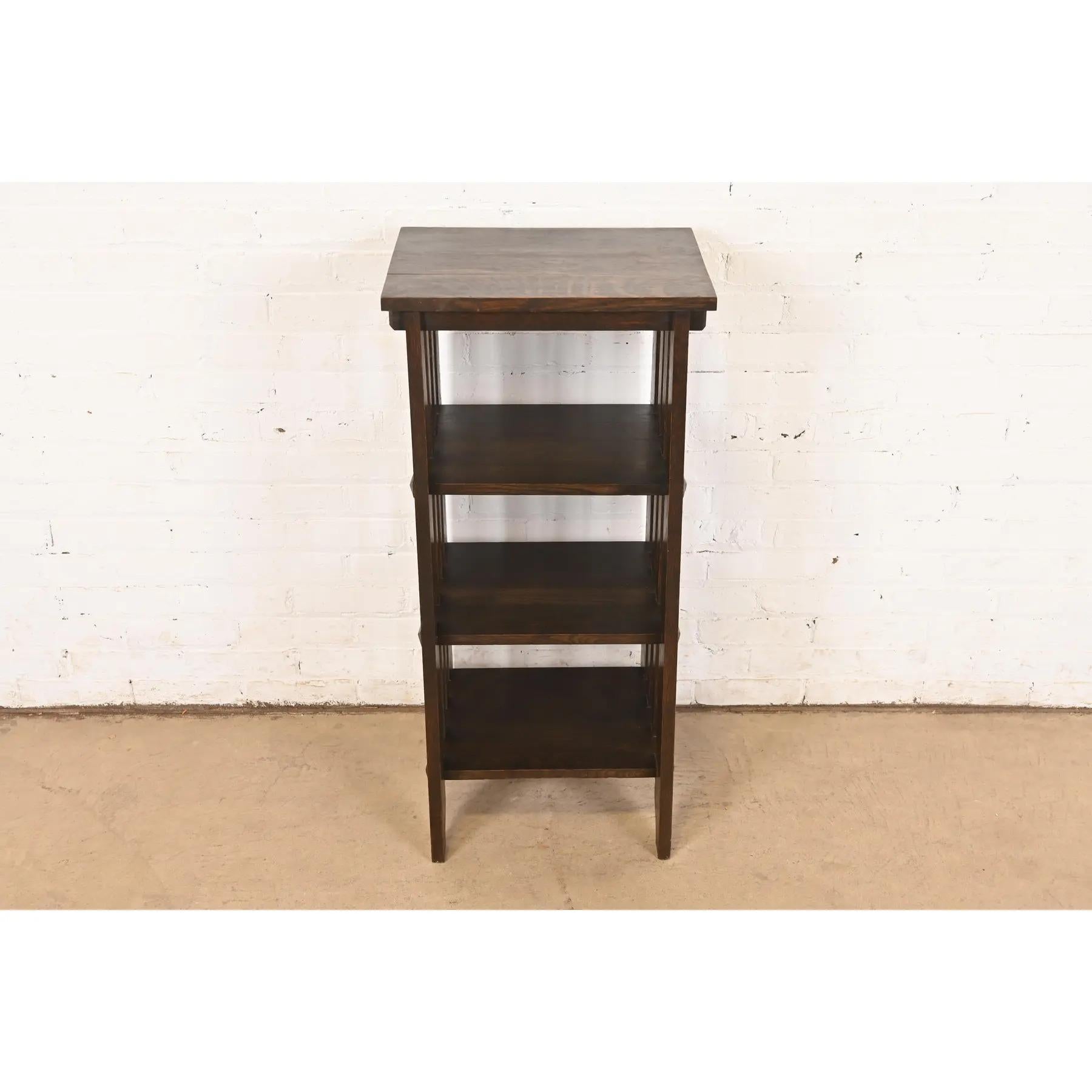 American Stickley Brothers Style Mission Oak Arts & Crafts Bookcase or Magazine Rack For Sale