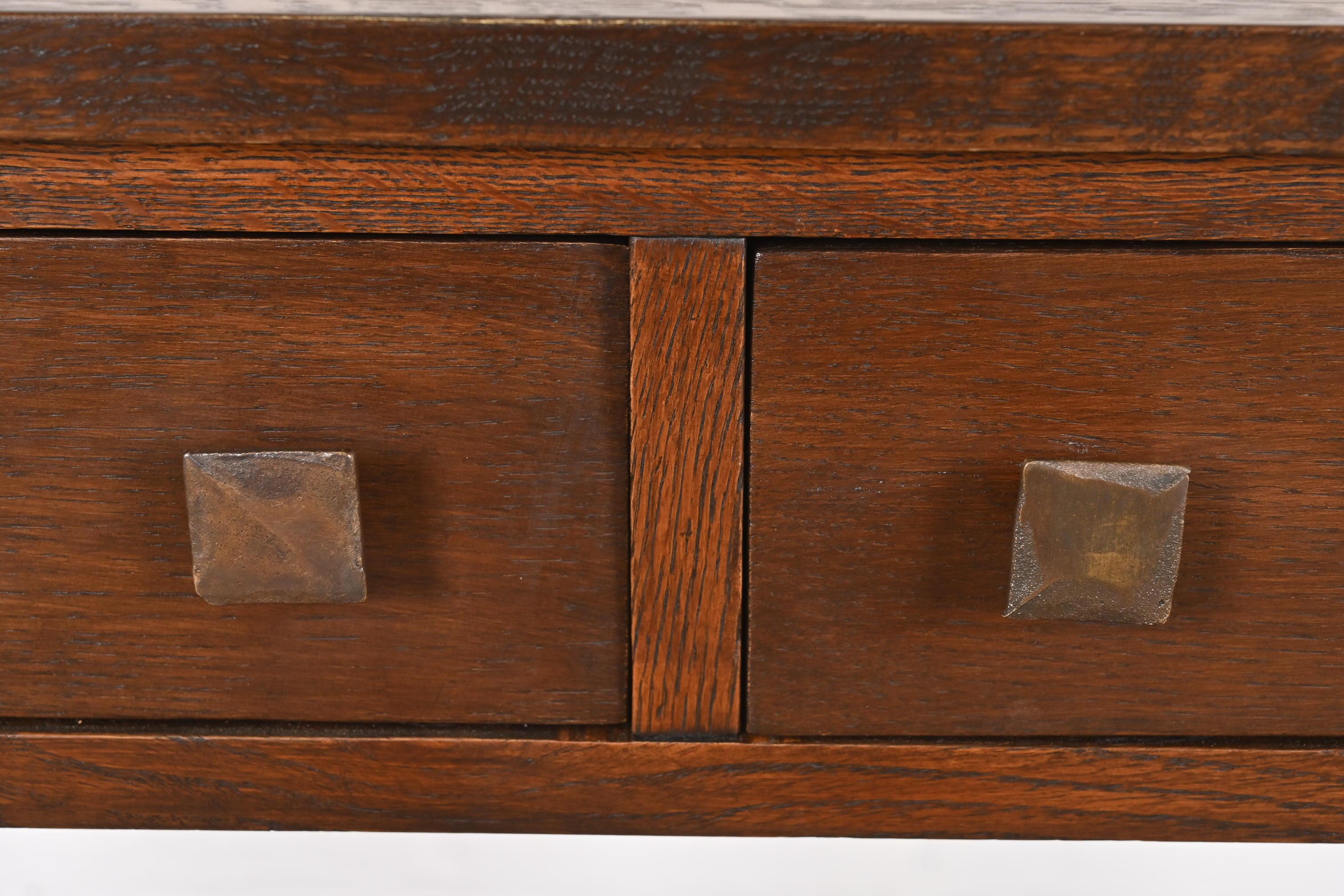 Stickley Brothers Style Mission Arts & Crafts Buffet Server, neu lackiert, Eiche im Angebot 1