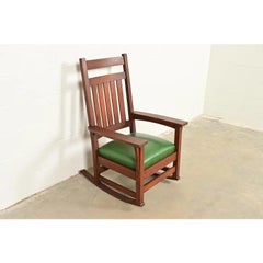 Stickley Brothers Style Mission Oak Arts & Crafts Rocking Chair, Circa 1900