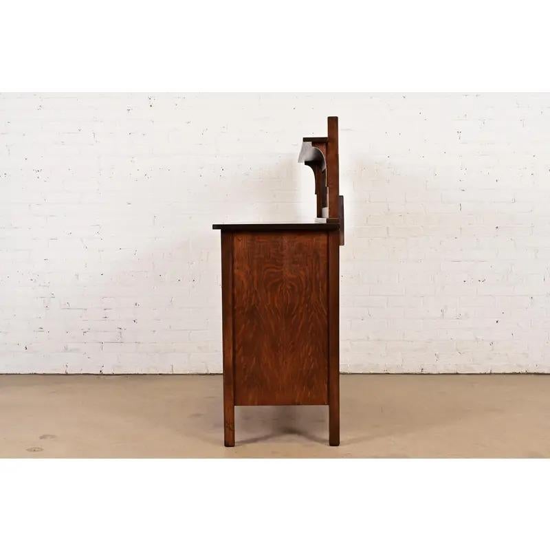 Stickley Brothers Style Mission Oak Arts & Crafts Sideboard, Newly Refinished For Sale 4