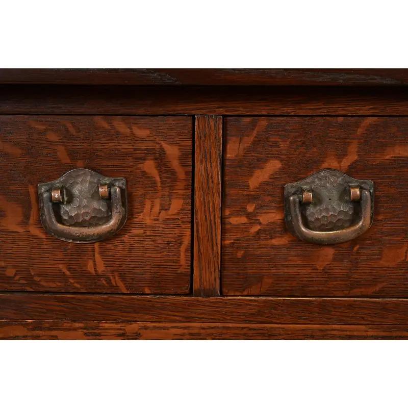 Stickley Brothers Style Mission Oak Arts & Crafts Sideboard, Newly Refinished For Sale 1