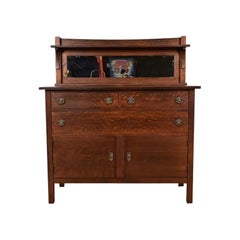 Stickley Brothers Style Mission Oak Arts & Crafts Sideboard, Newly Refinished Stickley Brothers Style Mission Oak Arts & Crafts Sideboard, Newly Refinished