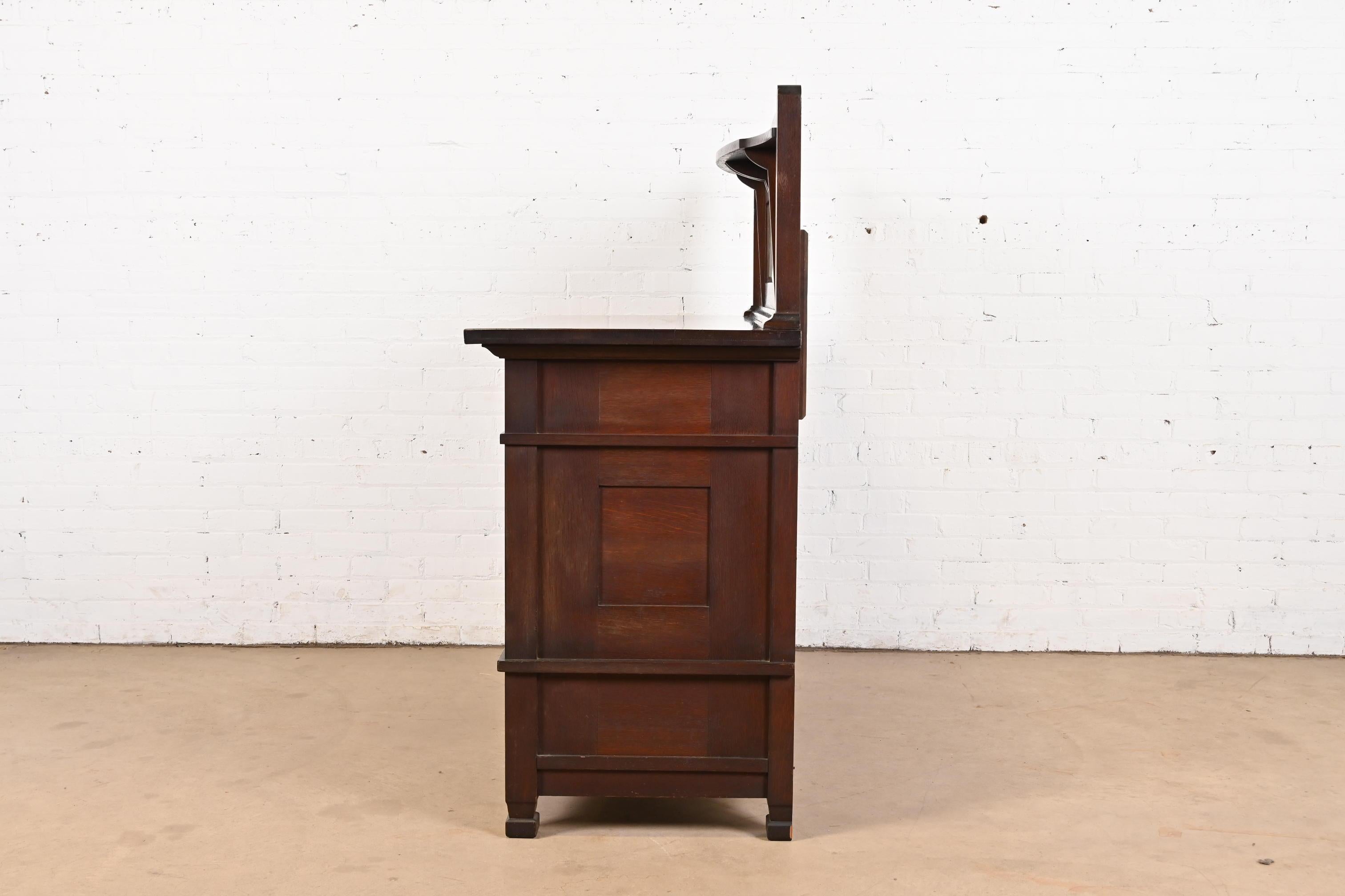 Stickley Brothers Style Mission Oak Arts & Crafts Sideboard or Bar Cabinet 4