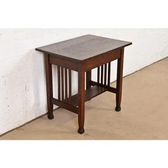 Stickley Brothers Style Mission Oak Arts & Crafts Writing Desk, Circa 1910