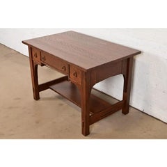 Stickley Brothers Style Mission Oak Arts & Crafts Writing Desk, Newly Refinished