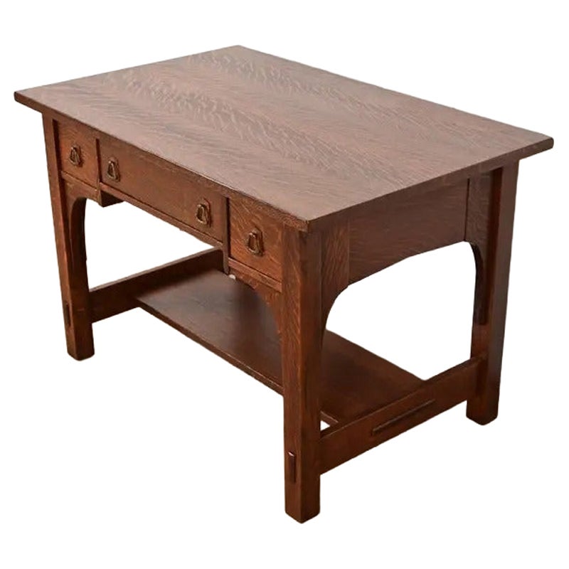 Stickley Brothers Style Mission Oak Arts 
Crafts Writing Desk, Newly Refinished