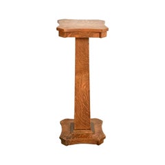 Stickley Brothers Style Mission Tiger Oak Arts & Crafts Plant Stand, Circa 1910