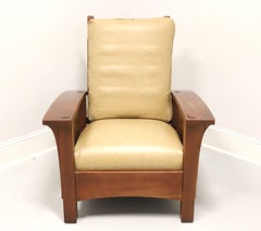 STICKLEY Cherry & Leather Bow Arm Reclining Morris Chair 91-406 - B