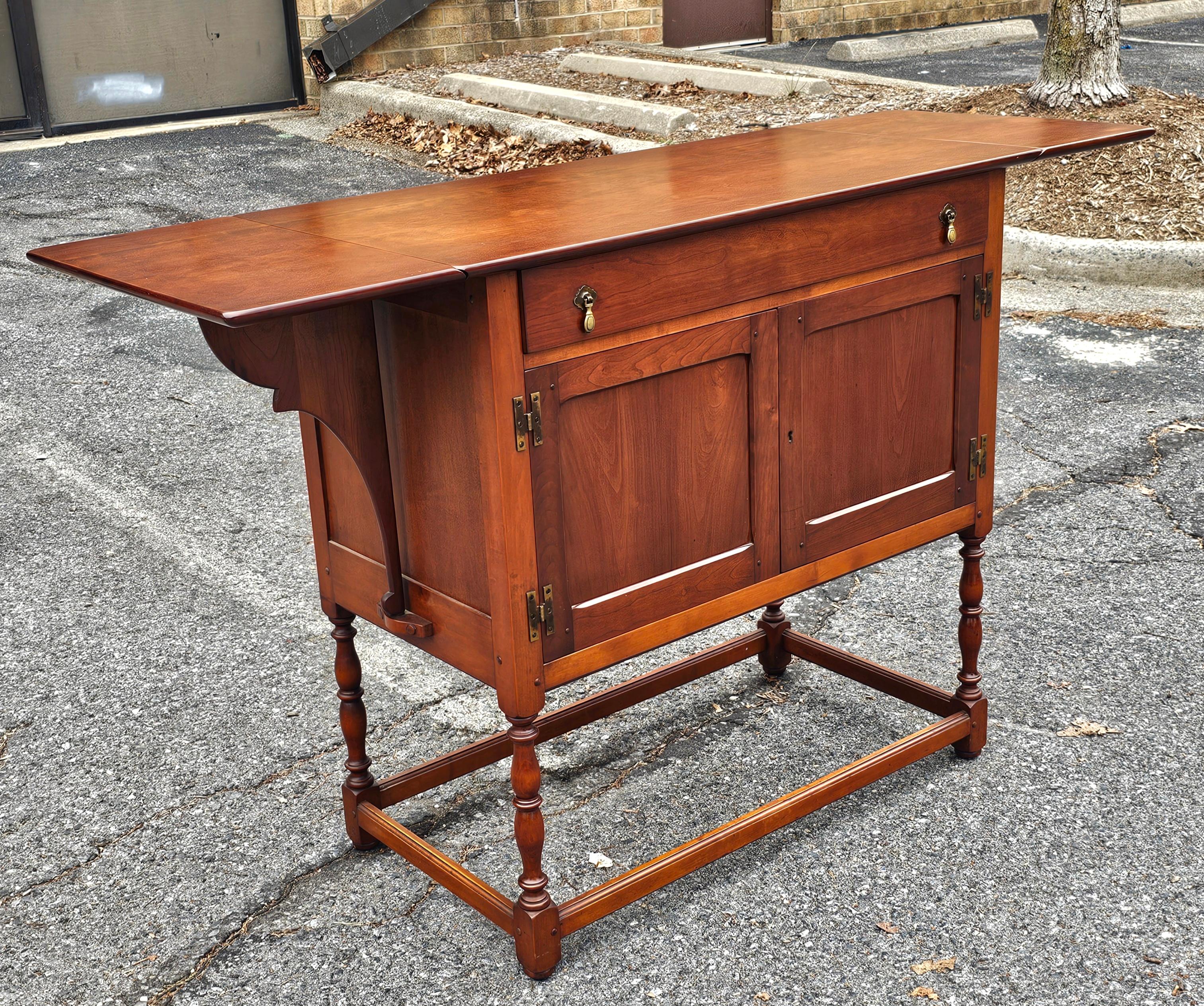 A rare Stickley Cherry Valley Collection Drop-leaf Buffet Server
Measures 41