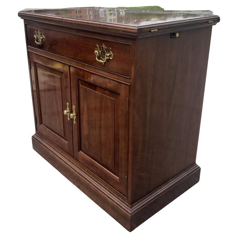 Stickley Chippendale Cherry Expandable Buffet Server on Wheels For Sale