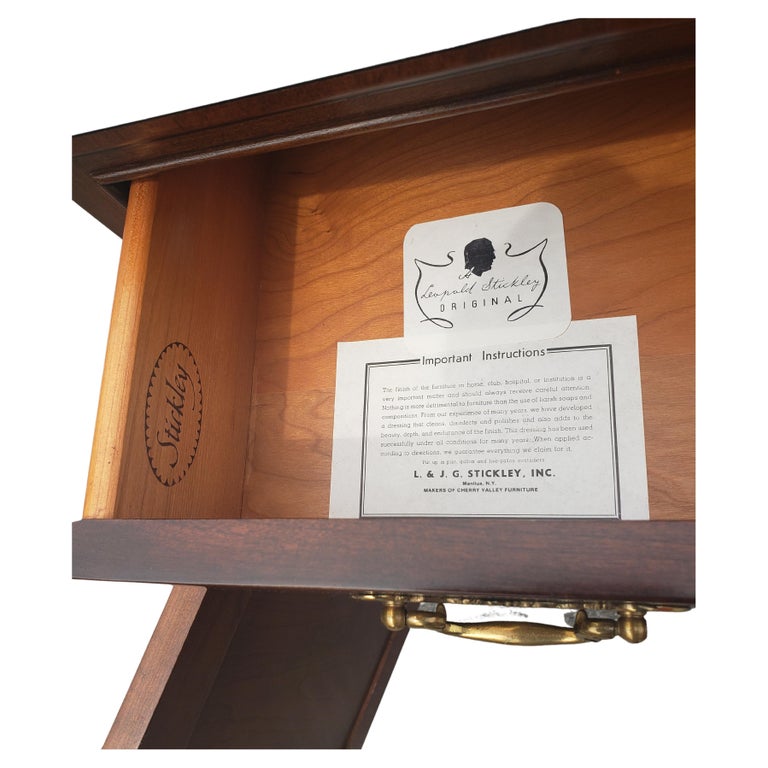 Stickley Chippendale Cherry Expandable Buffet Server on Wheels For Sale at 1stDibs