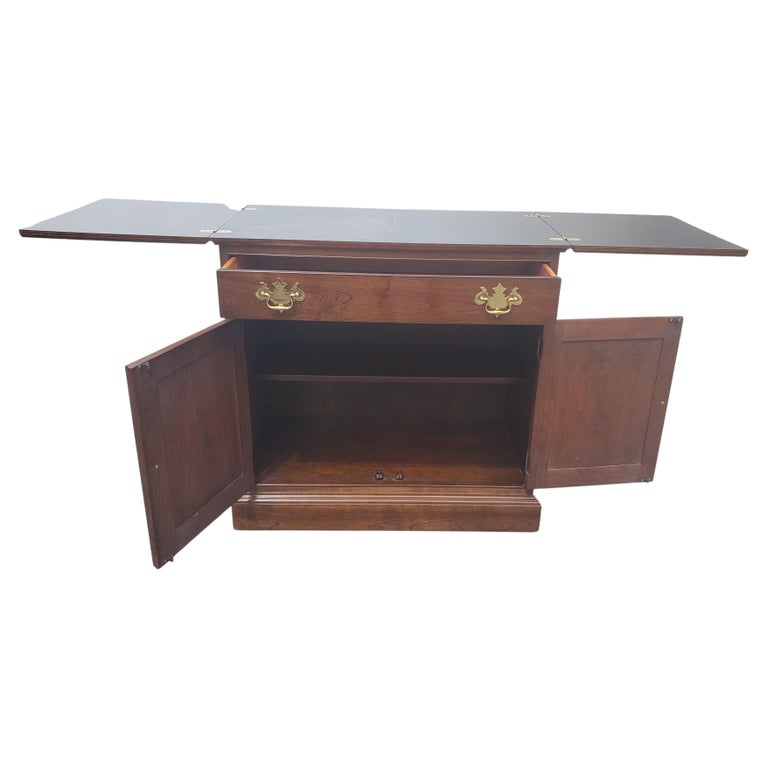 Stickley Chippendale Cherry Expandable Buffet Server on Wheels For Sale at 1stDibs