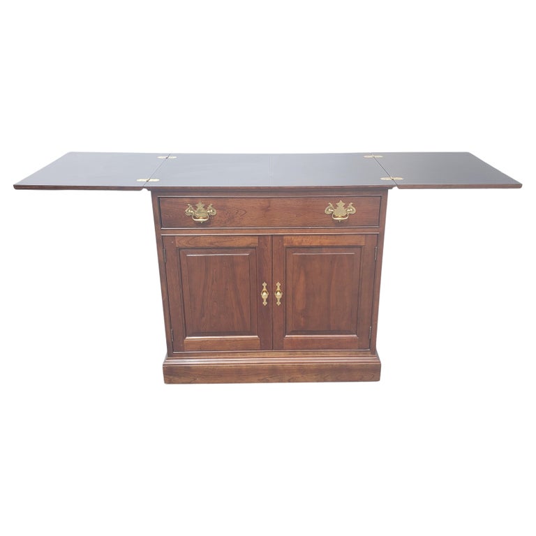 Stickley Chippendale Cherry Expandable Buffet Server on Wheels For Sale at 1stDibs