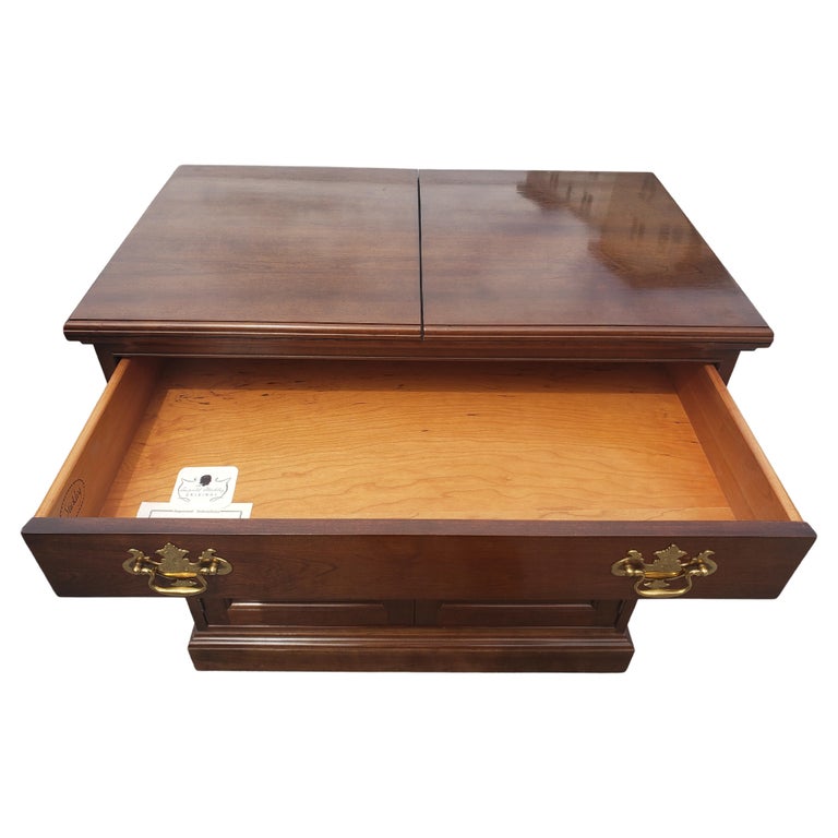 Stickley Chippendale Cherry Expandable Buffet Server on Wheels For Sale at 1stDibs