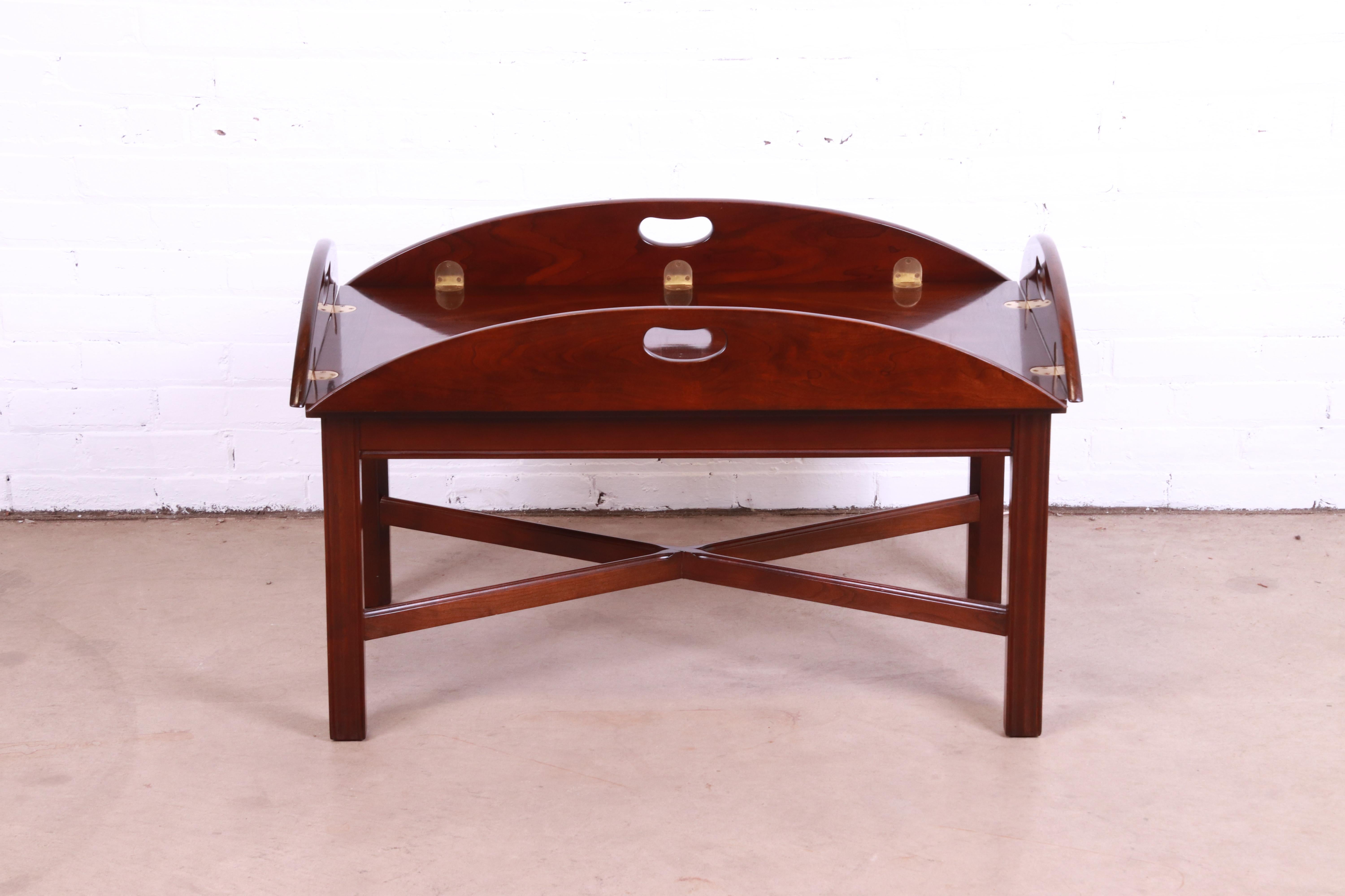 Stickley Chippendale Cherry Wood Butler's Coffee Table 7