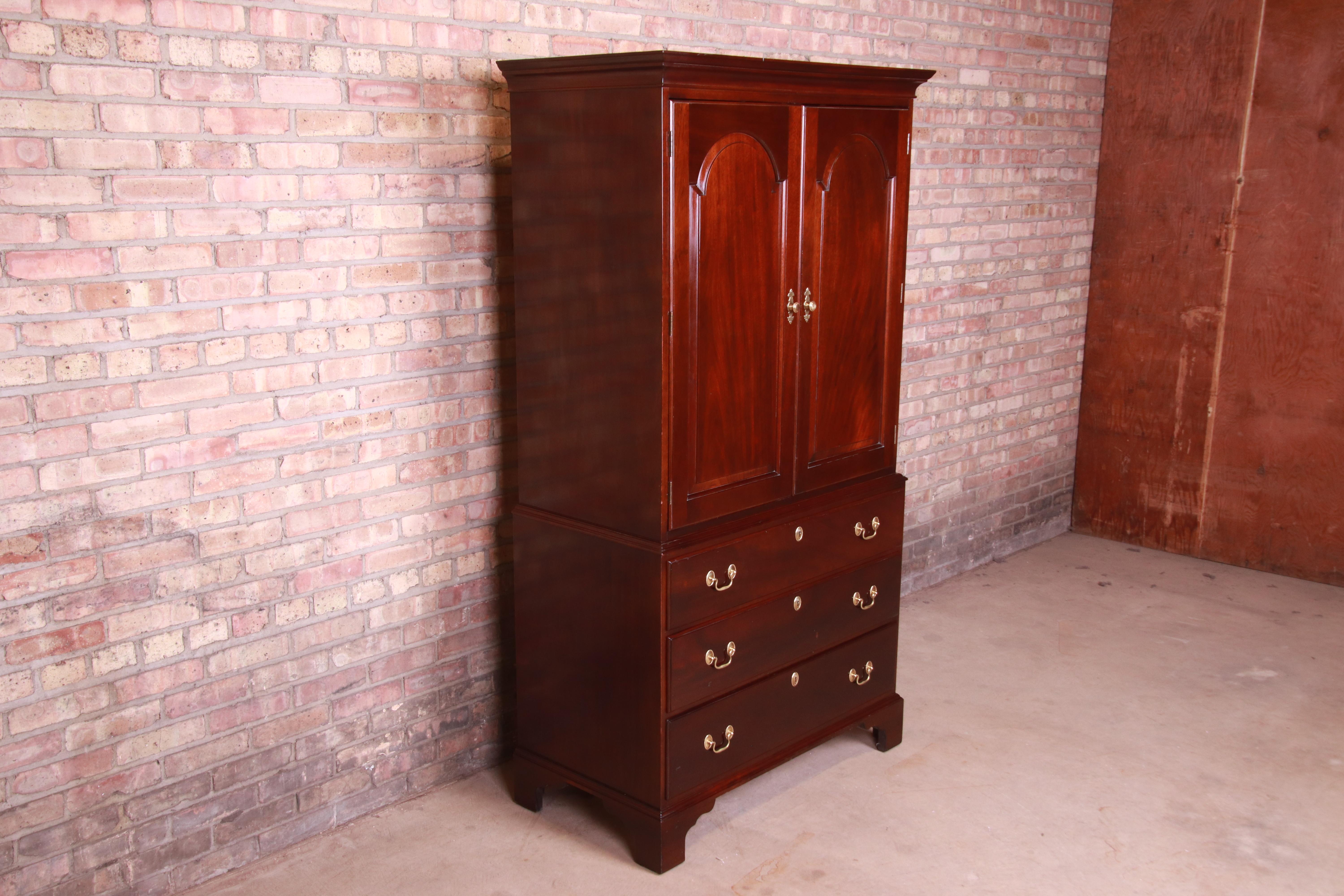 20th Century Stickley Chippendale Mahogany Gentleman's Chest
