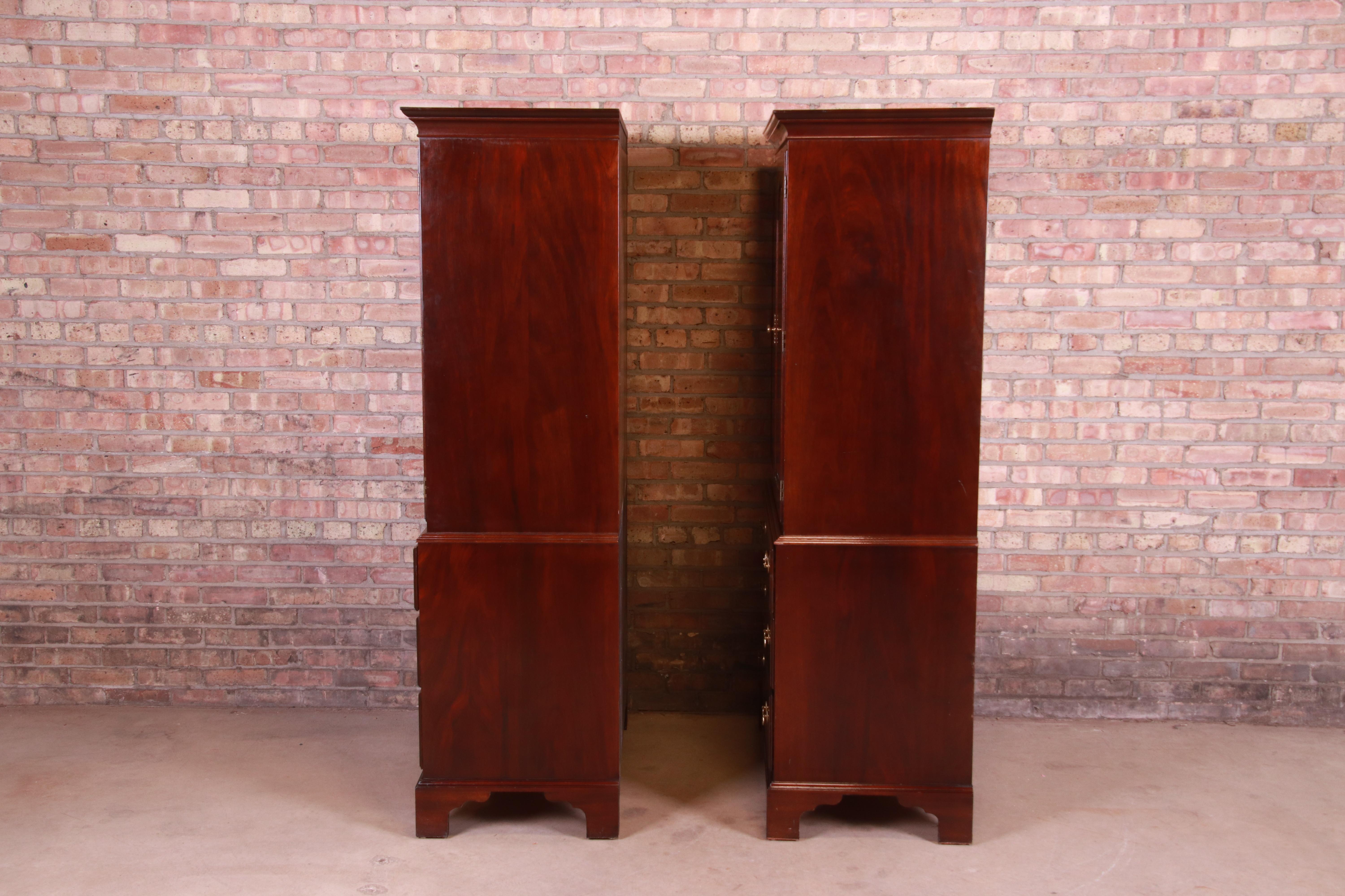 Stickley Chippendale Mahogany Gentleman's Chests, Pair 7