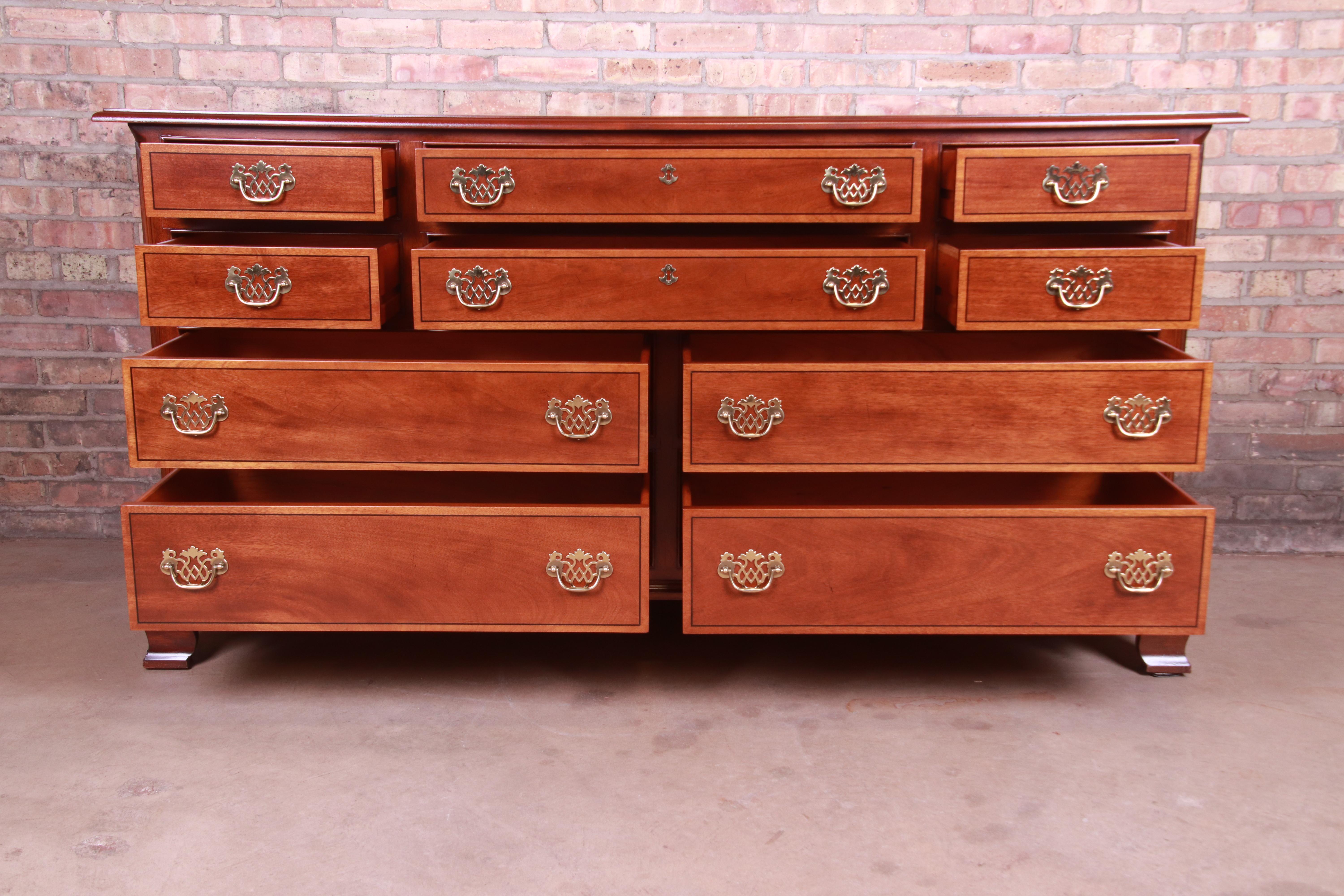 Stickley Chippendale Mahogany Ten-Drawer Dresser or Credenza, Newly Refinished 1