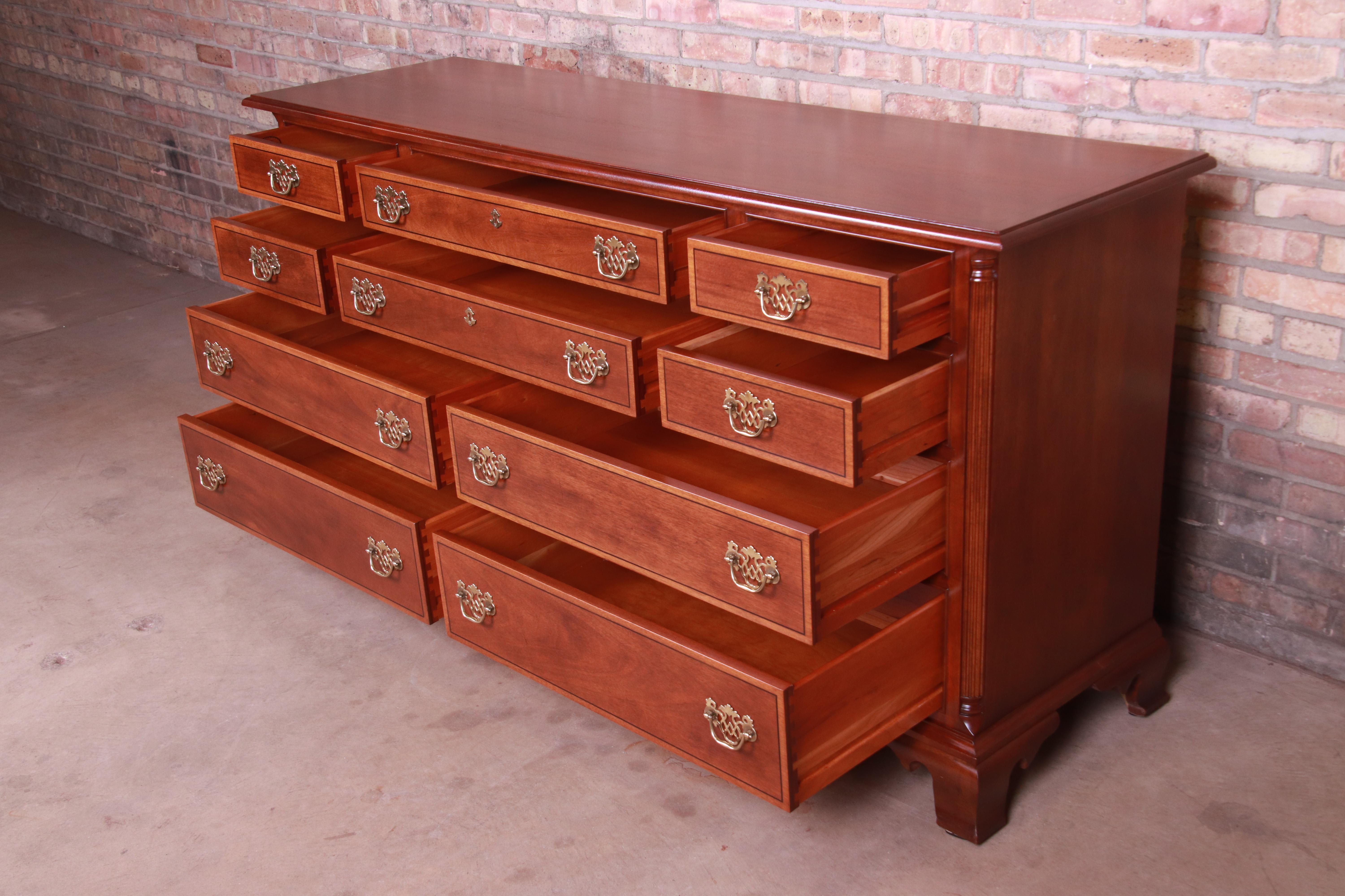 Stickley Chippendale Mahogany Ten-Drawer Dresser or Credenza, Newly Refinished 2