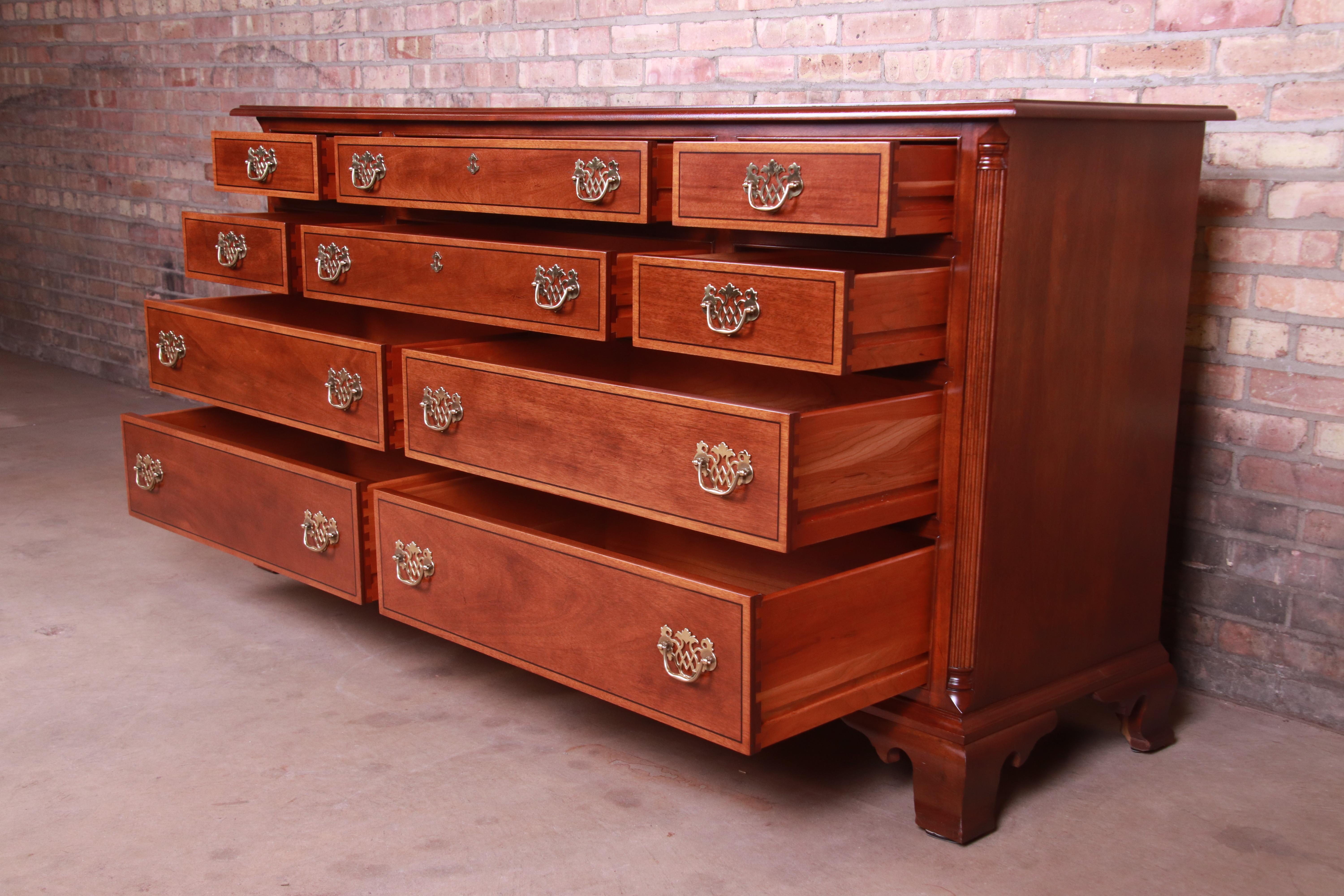 Stickley Chippendale Mahogany Ten-Drawer Dresser or Credenza, Newly Refinished 3
