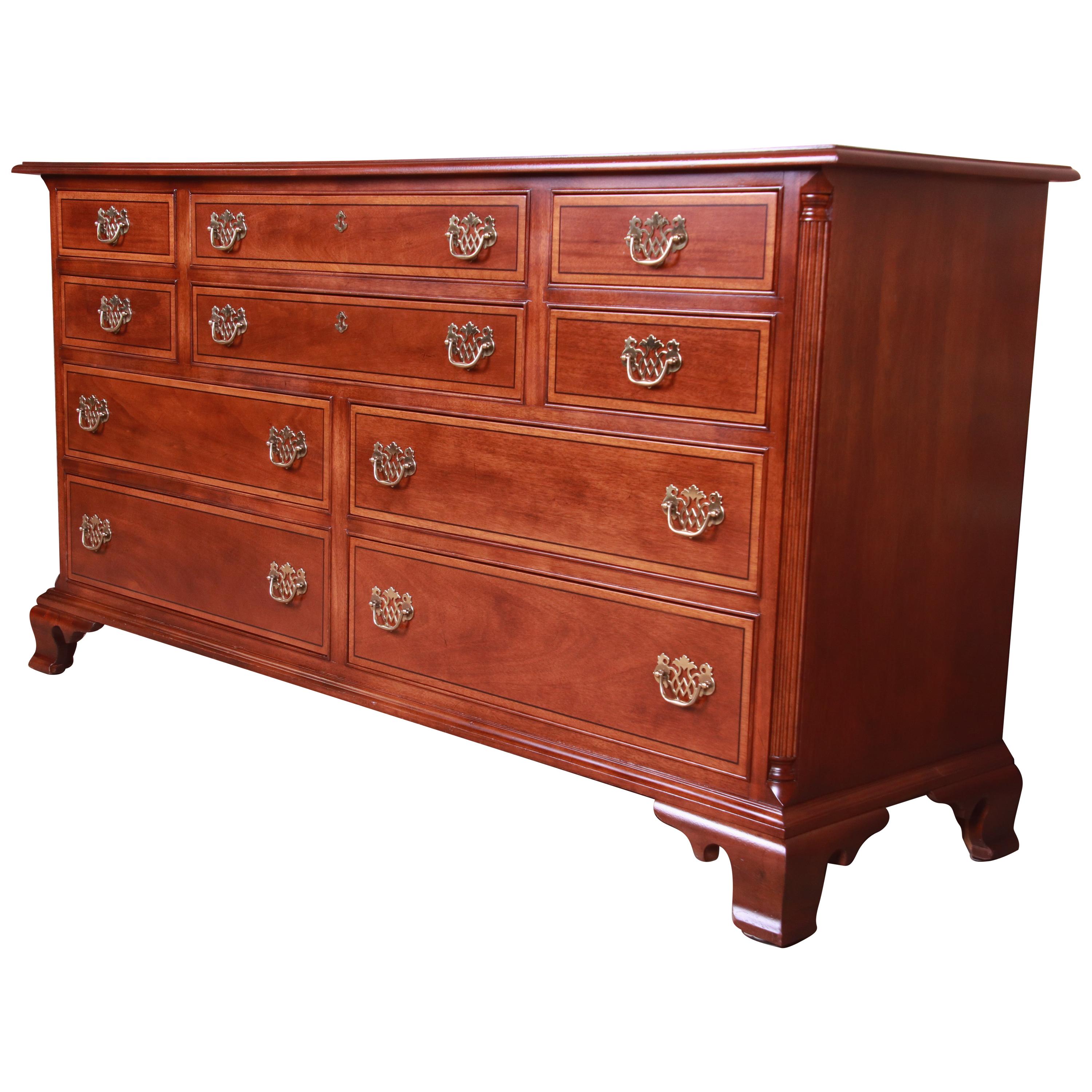Stickley Chippendale Mahogany Ten-Drawer Dresser or Credenza, Newly Refinished