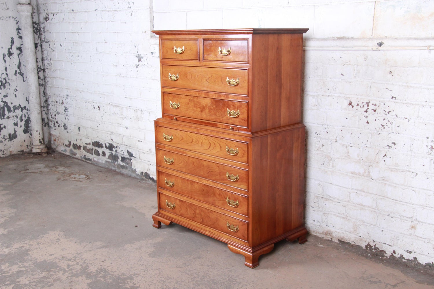 Stickley Chippendale Solid Cherry Highboy Dresser 1959 At 1stdibs