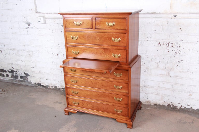 Stickley Chippendale Solid Cherry Highboy Dresser 1959 At 1stdibs