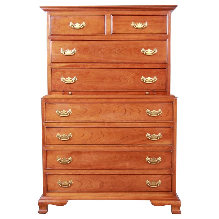 Stickley Chippendale Solid Cherry Highboy Dresser 1959 At 1stdibs